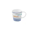 EasyLife Tasse Bord de Mer, Porzellan, Spülmaschinengeeignet, Weiß, Fische, H: 9.5cm