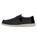 HEYDUDE Men Wally Washed Canvas Black Casual Moccasin 43 EU