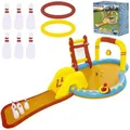 Spielplatz Wasserspielplatz Kinder Wasserrutsche Aufblasbar 435x213x117cm Pool