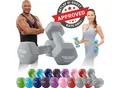 Miweba Sports Gymnastikhanteln 2er-Set NKH100, bodenschonend, 0,5-10 kg, Anti-Rutsch-Oberfläche (Grau, 2x 4,0 Kg)