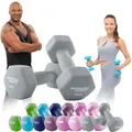 Miweba Sports Neopren Hantelset NKH100 | 𝐏𝐫𝐨𝐟𝐢 Hantel - Hexagon Hanteln Set - Kurzhanteln - Kurzhantel Set - Gymnastikhanteln - Hantel Set - Dumbbell - 0,5-10 Kg (2X 4.0 kg, Grau)