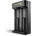everActive Ladegert fr 2 Akkus dedede Lithium Ion 18650 Professional Fast Micro USB Modell LC-200, Schwarz - Schwarz