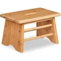 Relaxdays Fußbank Bambus Natur mit Griffmulde 20 x 33 x 21,5 cm 1,9 kg