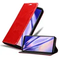 Cadorabo Hülle kompatibel mit Sony Xperia 5 II aus Premium Kunst Leder Flip Klappbare Stoßfeste Magnetische [Standfunktion] [Kartenfächern] Cover Hülle für Sony Xperia 5 II Tasche in Rot