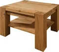 MASSIVMOEBEL24 Couchtisch Wildeiche 70x70x45 braun geölt KENT #314