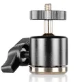NEEWER Aluminiumlegierung 360 Grad Drehender Schwenkkopf Mini Kugelkopf mit 1/4" 3/8" Gewinde Grund Halterung für DSLR Kamera wie Canon, Nikon, Sony iPhone 15 Pro Max GoPro Hero 12 11 10 9