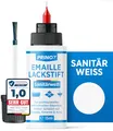 Prinox Emaille Lackstift zur professionellen Reparatur von kleinen Schäden auf Emaille,Fliesen,Keramik und Acryl -Wasserfest Bad & Sanitär Lack als Fugenstift, Reparatur für Waschbecken & Fliesen