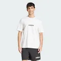 adidas Men's Essentials LINEAR Single Jersey Tee, White/Black, S