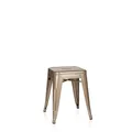 hjh OFFICE 645003 Metall Hocker VANTAGGIO Gold Sitzhocker im Industry-Design, stapelbar, niedrig