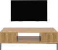 TV-Rack HWC-O39, TV-Board Fernsehtisch Lowboard TV-Schrank Ablage, Melamin MDF 39x120x60cm natur
