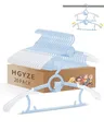 HGYZE Babykleiderbügel Antirutsch 20 Stück, 29-37cm Ausziehbare Kinderkleiderbügel mit Hosenständer, Kunststoff & Stapelbare Mitwachsende Hangers Ideal für Strampler und Kinderbekleidung, Blau + Weiß