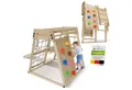 Juskys Klettergerüst Mini, für Kinder, Holz, Indoor Spielplatz klappbar, Rutsche & Kletterwand