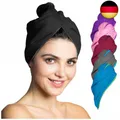 Fit-Flip Haarturban Mikrofaser - 1 Stück Haarhandtuch mit Knopf -