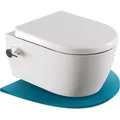 SSWW Taharet WC Inkl. Armatur und abnehmbarer Softclose Sitz Dusch-WC Hänge-WC Toilette mit Bidet-Funktion Hygienisch Alpha Spülrandlos 525 x 365... - Weiß