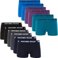 ANTONIO ROSSI Herren (12er-pack) Herren-boxer-hipster Fitted Boxer Hipsters, Schwarz, Blau, Grau, Grün, L EU