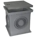 Marley Deutschland GmbH Erdschacht 300x300mm Einlaufschacht + Schachtdeckel, 30x30x30 cm, 2-St., laugen- und säurebeständig, begehbar grau
