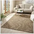 Vimoda Teppich Wellenmuster, modernerer Design, dicht & weich, Rechteckig, Höhe: 11 mm, Uni, Läufer Grau, 3D Effekt, Wohnzimmer, Schlafzimmer beige Rechteckig | 200 cm x 290 cm x 11 mm