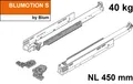 760H4500S MOVENTO mit BLUMOTION S, Vollauszug, 40 kg, NL=450mm, mit Kupplungen