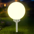 LED Solar Leucht Kugel warm weiß - 15 cm - Garten Deko Lampe Balkon Solar Ball