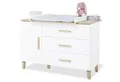 PINOLINO Wickelkommode „Lumi” extrabreit, mit abnehmbarem Wickelaufsatz, 3 Schubkästen und 1 Tür, Self-Soft-Close, weiß
