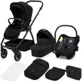 LIONELO MERIL 3-in-1 Multifunktionaler Kinderwagen 0-48 Monate Bis zu 22 kg, Babywanne bis zu 9 kg, Kindersitz bis zu 13 kg, Geländeräder 360°, Vollfederung, XXL-Verdeck mit UPF50+