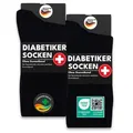 6 Paar Diabetiker Socken ohne Gummi 97% Baumwolle Damen Herren Socken ohne Naht (Schwarz 47-50) - Schwarz - 47-50