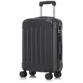 YONSLY Hartschalen-Trolley Hartschalen-Koffer Trolley 360° Rollen, robuster Reisekoffer, 4 Rollen, mit Zahlenschloss, für Business und Urlaub 46/55/66/76 cm schwarz 55 cm