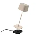 Zafferano - Ofelia Pro Kabellose LED-Tischleuchte aus Aluminium, dimmbar, IP65-Schutz, Indoor/Outdoor Benutzung, EU-Stecker - Höhe: 29cm (Sand) [Energieklasse ], LD0870S3