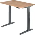 HAMMERBACHER Schreibtisch Sitz-Steh-Schreibtisch elektrisch 120x80cm Nussbaum/Graphit