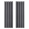 PONY DANCE Vorhang Grau Blickdicht 2er Set H 228 x B 167 cm Wohnzimmer Gardinen Verdunkelnd mit Ösen Verdunklungsvorhänge Thermovorhang Hitzeschutz Haustür