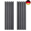 Verdunklungsvorhänge Ösenvorhang 2er Set H 228 x B 167 cm Graue Gardinen Wohnzim
