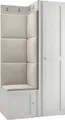 MIRJAN24 Garderoben-Set Orion Ramiro XXV, Kleiderschrank, Schuhschrank, Kleiderhakenbrett, 7x Paneel 42x42, 6 Kleiderhaken für Kleidung, Metallgriffe (Farbe: Weiß, Manila 02)
