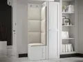 MIRJAN24 Garderoben-Set Orion Ramiro XXV, (Kleiderschrank, Schuhschrank, Kleiderhakenbrett, 7x Paneel 42x42), 6 Kleiderhaken für Kleidung, Metallgriffe