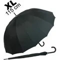 iX-brella Stockregenschirm Full Fiber mit Auf-Automatik und 16-teiligem Dach, sehr stabil und robust schwarz Ø 115 cm