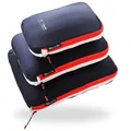 NORDKAMM Packing Cubes Packtaschen Set mit Kompression, ultraleicht blau