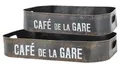 Chic Antique Dekotablett Chic Antique - 2er Set Tablett Serviertablett Kiste Metall Schwarz
