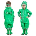 FILOWA Matschanzug Kinder Atmungsaktiv Regenoverall Einteilig Regenkleidung Wasserdicht Regenanzug Leicht Regenmantel mit Reflektor Regen Overalls Wandern Outdoor Unisex Jungen Mädchen 3-5 Jahre,Grün