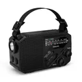 Philips TAR1609 FM/AM-Kofferradio mit internem aufladbarem Akku, AAA-Batterie und Kurbel für Reservestrom, Solarzelle, integrierte LED-Leuchte und Taschenlampe zum Zelten, Wandern und bei Stromausfall