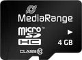 MR 956 - MicroSDHC-Speicherkarte 4GB, MediaRange Class 10, mit Adapter