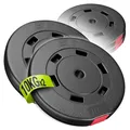 Hop-Sport Hantelscheiben Set 20 kg (2x10 kg) Kunststoff, Gewichtsplatten mit 31mm Lochdurchmesser, ideal für Standard 30mm Langhantelstangen, Robuste Gewichtsscheiben für Krafttraining