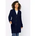 Strickjacke HEINE, Damen, Gr. 50, blau (marine), 50% Viskose, 28% Polyester, 22% Polyamid, unifarben, Langarm, Strickjacken