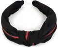 styleBREAKER Damen Haarreif mit Knoten und Zierstreifen, Retro Style Haarband, Headband 04026018, Farbe:Schwarz