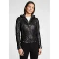 Gipsy by Mauritius Lederjacke Cacey LEGV mit abnehmbarem Kapuzen-Sweateinsatz & aufwendigen Biker-Details schwarz 3XL