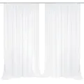 EMART Weißer Hintergrund Vorhänge, 3X3m Tüll Chiffon Stoff Drape für Parteien Hochzeit Bühne Dekoration, Weiche Glatte Tuch für Baby Dusche Fotografie Geburtstag Foto Fotoshooting