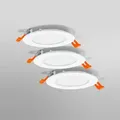 3er Set OSRAM Downlight ultra slim ø12cm LED-Einbauleuchte 8W Warmweißes Licht Weiß - mit integriertem Treiber IP20 - inkl. Montagezubehör, Einbaudurchmesser 105 mm, Einbautiefe 35 mm