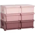 Homcom Schubladenschrank,, Rosa, Kunststoff, 37x56.5x75 cm, Babymöbel, Kinderkommoden
