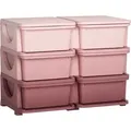 Schubladenschrank Für Kinder Mit Stauraum Aufbewahrungsboxen Spielzeug-organizer Spielzeugkiste Sechs Ebenen Für Kinderzimmer 3-6 Jahre Kindermöbel Rosa 75 X 37 X 56,5 Cm - Homcom