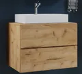 VCM 2-tlg. Waschplatz Waschtisch | Waschbecken Unterschrank Breite 60 cm | Badmöbel Set mit Schubladen | Lendas