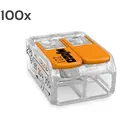 WAGO 2 Leiter COMPACT-Verbindungsklemme mit Hebel flexibel 221-412 (100 Stk. VPE...