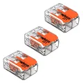 3x WAGO 2-Leiter-Klemme 4 mm² Verbindungsklemme Klemme mit Hebel 221-412